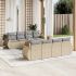 Set mobilier de grădină cu perne, 9 piese, negru, poliratan GartenMobel Dekor