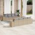 Set mobilier de grădină cu perne, 9 piese, negru, poliratan GartenMobel Dekor