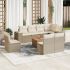 Set mobilier de grădină cu perne, 9 piese, negru, poliratan GartenMobel Dekor