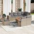 Set mobilier de grădină cu perne, 9 piese, negru, poliratan GartenMobel Dekor
