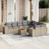 Set canapele de grădină cu perne, 10 piese, negru, poliratan GartenMobel Dekor