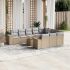 Set canapele de grădină cu perne, 11 piese, negru, poliratan GartenMobel Dekor