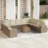 Set canapele de grădină cu perne, 11 piese, negru, poliratan GartenMobel Dekor