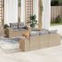 Set mobilier de grădină cu perne, 6 piese, negru, poliratan GartenMobel Dekor