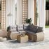 Set mobilier de grădină cu perne, 6 piese, negru, poliratan GartenMobel Dekor