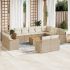 Set mobilier de grădină cu perne, 13 piese, negru, poliratan GartenMobel Dekor