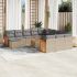 Set mobilier de grădină cu perne, 13 piese, negru, poliratan GartenMobel Dekor