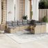 Set canapele de grădină cu perne, 10 piese, negru, poliratan GartenMobel Dekor