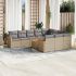 Set canapele de grădină cu perne, 11 piese, negru, poliratan GartenMobel Dekor
