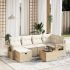 Set canapele de grădină cu perne, 7 piese, negru, poliratan GartenMobel Dekor