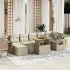 Set canapele de grădină, 8 piese, cu perne, bej, poliratan GartenMobel Dekor