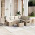 Set mobilier de grădină cu perne, 8 piese, negru, poliratan GartenMobel Dekor