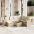 Set mobilier de grădină cu perne, 8 piese, negru, poliratan GartenMobel Dekor