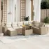 Set canapele de grădină, 9 piese, cu perne, gri, poliratan GartenMobel Dekor