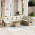Set mobilier de grădină cu perne, 9 piese, negru, poliratan GartenMobel Dekor
