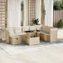 Set canapele de grădină, 9 piese, cu perne, bej, poliratan GartenMobel Dekor