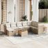 Set mobilier de grădină cu perne, 9 piese, negru, poliratan GartenMobel Dekor