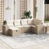 Set canapele de grădină cu perne, 7 piese, negru, poliratan GartenMobel Dekor