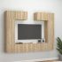 Set dulap TV, 6 piese, gri beton, lemn prelucrat GartenMobel Dekor