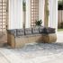 Set canapele de grădină cu perne, 7 piese, negru, poliratan GartenMobel Dekor
