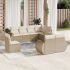 Set mobilier de grădină cu perne, 8 piese, negru, poliratan GartenMobel Dekor