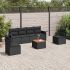 Set canapele de grădină, 7 piese, cu perne, gri, poliratan GartenMobel Dekor