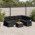 Set mobilier de grădină cu perne, 8 piese, negru, poliratan GartenMobel Dekor