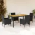 Set mobilier grădină perne 5 piese negru poliratan/lemn acacia GartenMobel Dekor