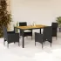 Set mobilier grădină cu perne 7 piese bej poliratan/lemn acacia GartenMobel Dekor