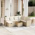 Set mobilier de grădină cu perne, 8 piese, negru, poliratan GartenMobel Dekor