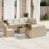 Set mobilier de grădină cu perne, 9 piese, negru, poliratan GartenMobel Dekor