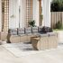 Set mobilier de grădină cu perne, 9 piese, negru, poliratan GartenMobel Dekor