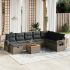 Set mobilier de grădină cu perne, 9 piese, negru, poliratan GartenMobel Dekor