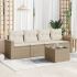 Set mobilier de grădină cu perne, 5 piese, negru, poliratan GartenMobel Dekor