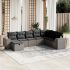 Set mobilier de grădină cu perne, 9 piese, negru, poliratan GartenMobel Dekor