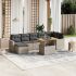 Set mobilier de grădină cu perne, 8 piese, negru, poliratan GartenMobel Dekor