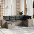 Set canapele de grădină cu perne, 7 piese, negru, poliratan GartenMobel Dekor