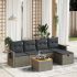 Set mobilier de grădină cu perne, 6 piese, negru, poliratan GartenMobel Dekor