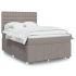 Pat box spring cu saltea, gri taupe, 160x200 cm material textil GartenMobel Dekor