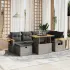 Set canapele de grădină cu perne, 7 piese, negru, poliratan GartenMobel Dekor