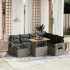 Set mobilier de grădină cu perne, 8 piese, negru, poliratan GartenMobel Dekor