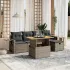 Set mobilier de grădină cu perne, 6 piese, negru, poliratan GartenMobel Dekor