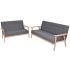 Set de canapele, 2 piese, material textil, gri închis GartenMobel Dekor
