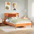 Pat cu bibliotecă fără saltea maro 160x200 cm lemn masiv de pin GartenMobel Dekor