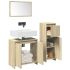 Set mobilier de baie, 3 piese, gri beton, lemn compozit GartenMobel Dekor