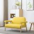 Canapea cu 2 locuri, gri deschis, material textil GartenMobel Dekor