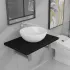 Set mobilier de baie, 2 piese, negru, ceramică GartenMobel Dekor