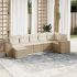 Set canapele de grădină cu perne, 7 piese, negru, poliratan GartenMobel Dekor