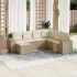 Set canapele de grădină cu perne, 7 piese, negru, poliratan GartenMobel Dekor