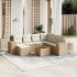 Set mobilier de grădină cu perne, 8 piese, negru, poliratan GartenMobel Dekor